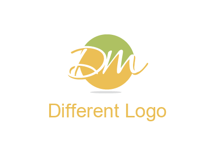 Letters dm are in a circle logo icon