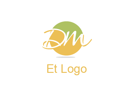 Letters dm are in a circle logo icon