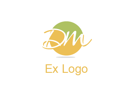 Letters dm are in a circle logo icon