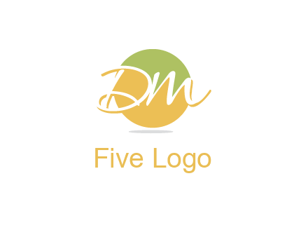 Letters dm are in a circle logo icon