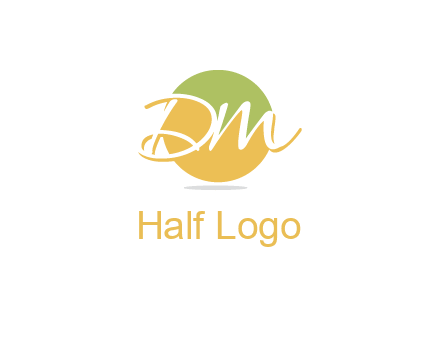 Letters dm are in a circle logo icon