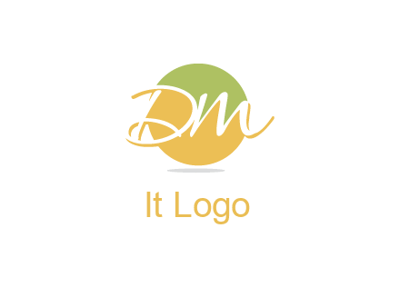 Letters dm are in a circle logo icon