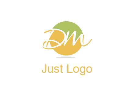 Letters dm are in a circle logo icon