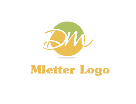 Letters dm are in a circle logo icon