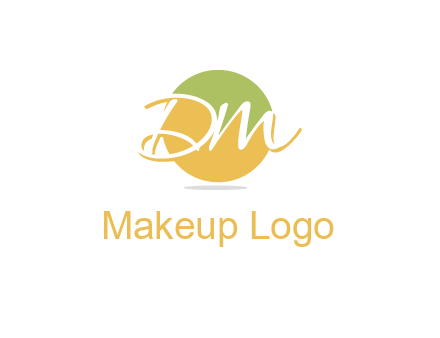 Letters dm are in a circle logo icon