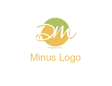 Letters dm are in a circle logo icon