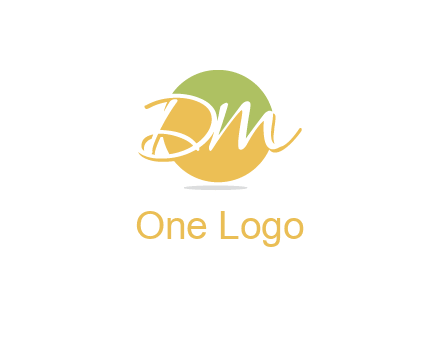 Letters dm are in a circle logo icon