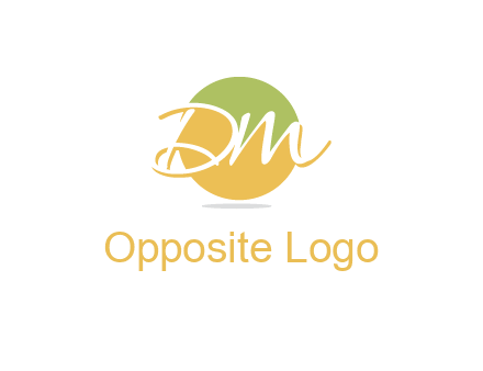 Letters dm are in a circle logo icon