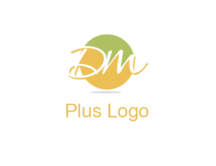 Letters dm are in a circle logo icon