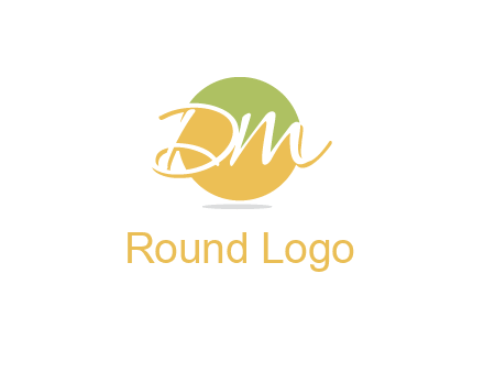 Letters dm are in a circle logo icon