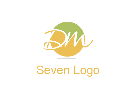 Letters dm are in a circle logo icon