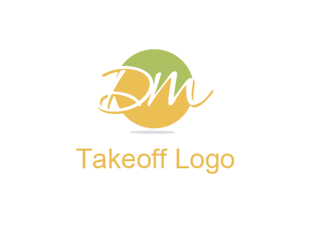 Letters dm are in a circle logo icon