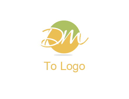 Letters dm are in a circle logo icon