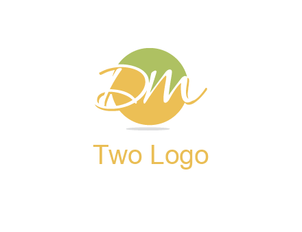 Letters dm are in a circle logo icon