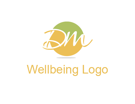 Letters dm are in a circle logo icon