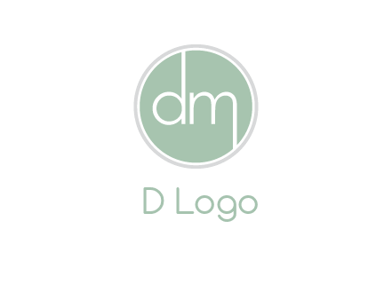 Letters dm inside circle logo