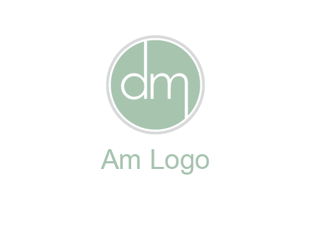 Letters dm inside circle logo
