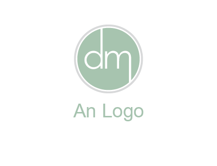 Letters dm inside circle logo
