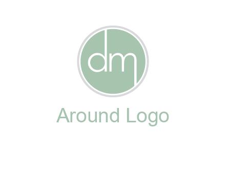 Letters dm inside circle logo