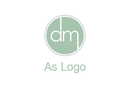 Letters dm inside circle logo