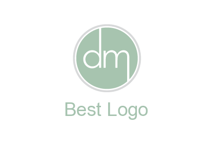 Letters dm inside circle logo