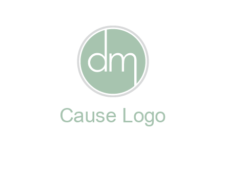 Letters dm inside circle logo