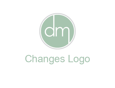 Letters dm inside circle logo
