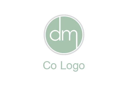 Letters dm inside circle logo