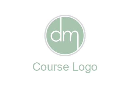 Letters dm inside circle logo