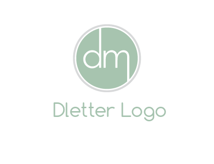 Letters dm inside circle logo