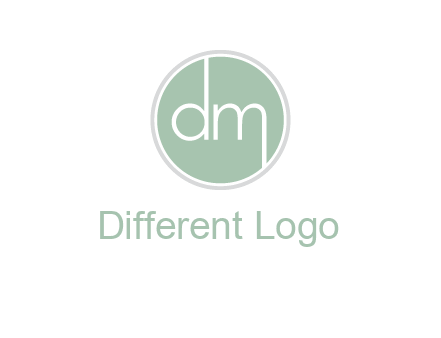 Letters dm inside circle logo