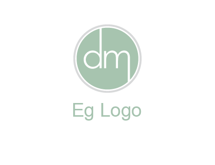 Letters dm inside circle logo