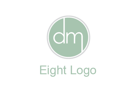 Letters dm inside circle logo