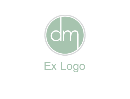 Letters dm inside circle logo