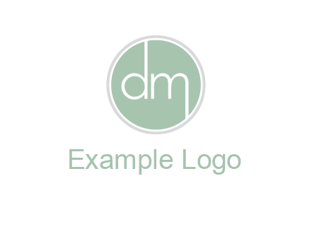 Letters dm inside circle logo