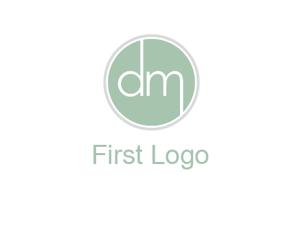 Letters dm inside circle logo