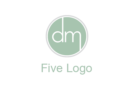 Letters dm inside circle logo