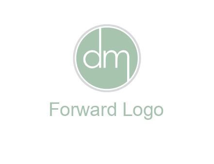 Letters dm inside circle logo