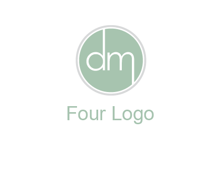 Letters dm inside circle logo