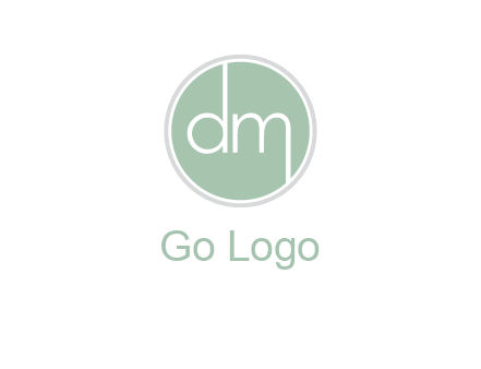Letters dm inside circle logo
