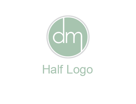 Letters dm inside circle logo