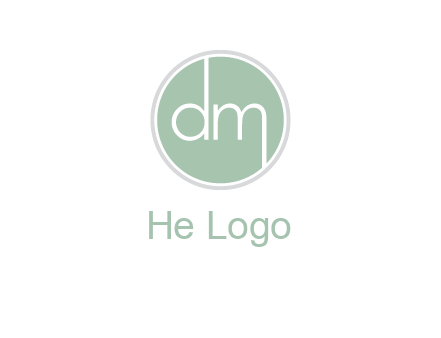 Letters dm inside circle logo