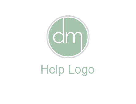 Letters dm inside circle logo