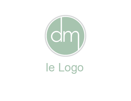 Letters dm inside circle logo