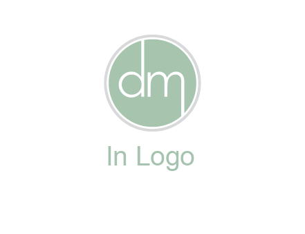 Letters dm inside circle logo