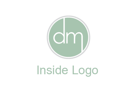 Letters dm inside circle logo