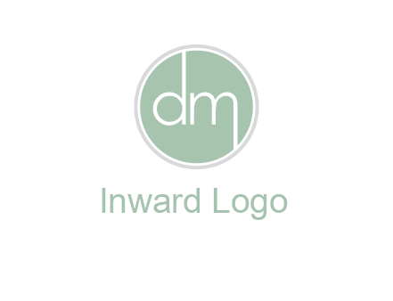 Letters dm inside circle logo