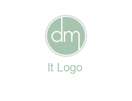 Letters dm inside circle logo