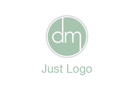 Letters dm inside circle logo