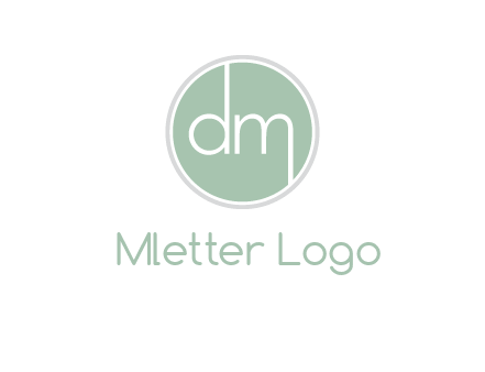 Letters dm inside circle logo